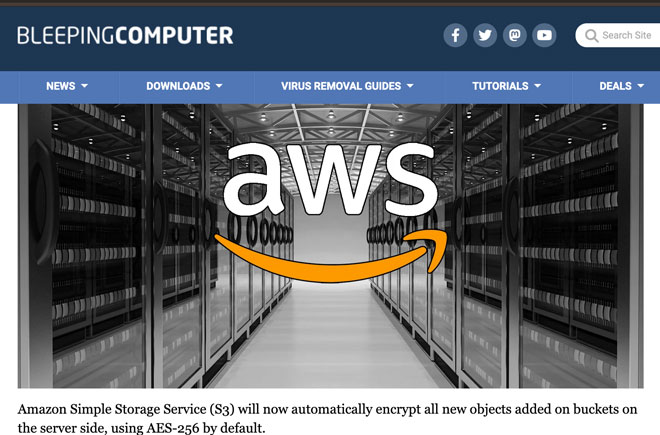 Amazon S3 will now encrypt all new data with AES-256 by default