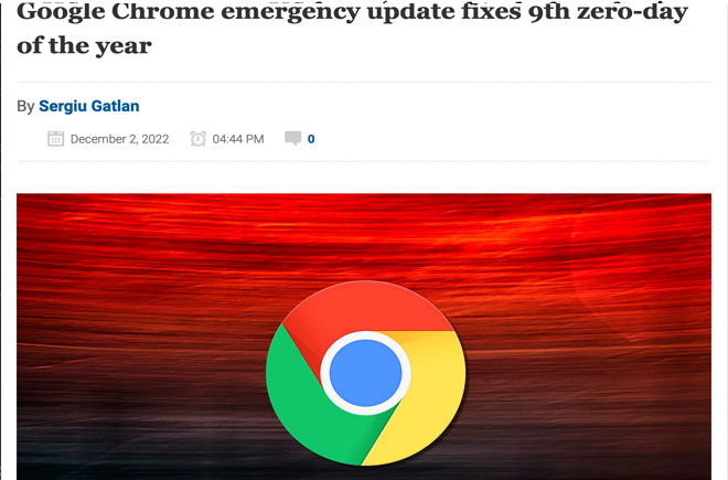 Google Chrome emergency update fixes 9th zero-day of the year 