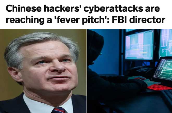   Chinese hackers' cyberattacks are reaching a 'fever pitch': FBI director 