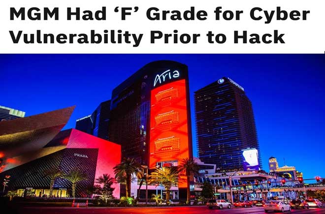  MGM Had ‘F’ Grade for Cyber Vulnerability Prior to Hack 