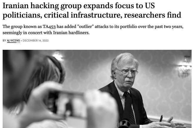 Iranian hacking group expands focus to US politicians, critical infrastructure, researchers find 