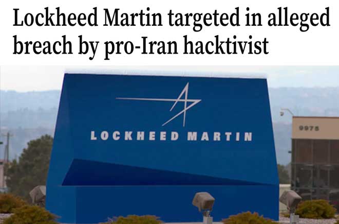  Lockheed Martin targeted in alleged breach by pro-Iran hacktivist 