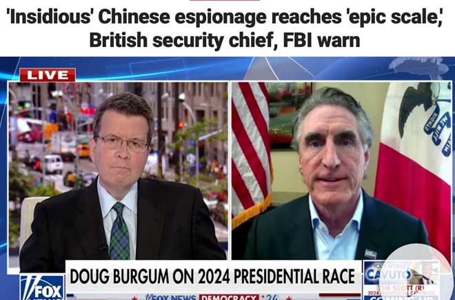  'Insidious' Chinese espionage reaches 'epic scale,' British security chief, FBI warn 