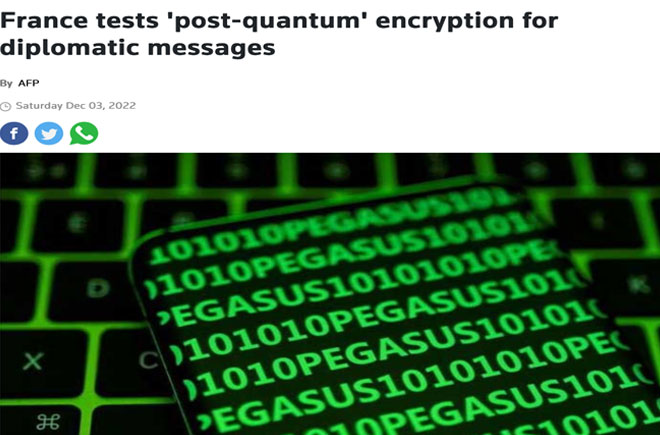 DFrance tests 'post-quantum' encryption for diplomatic messages