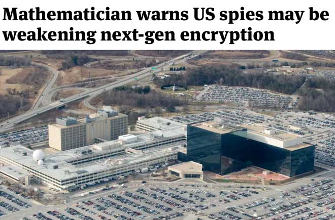  Mathematician warns US spies may be weakening next-gen encryption 