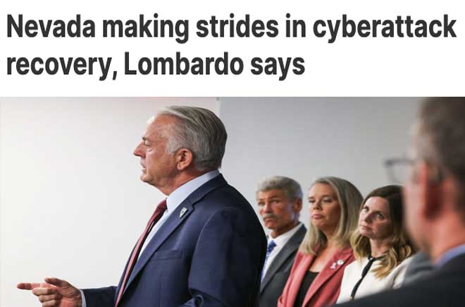  Nevada making strides in cyberattack recovery, Lombardo says 
