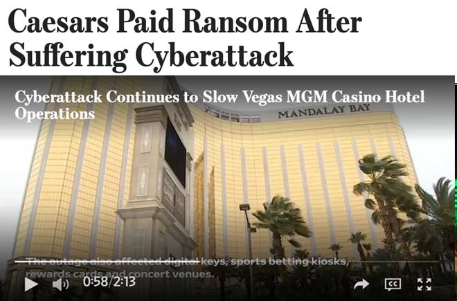  Caesars Paid Ransom After Suffering Cyberattack 